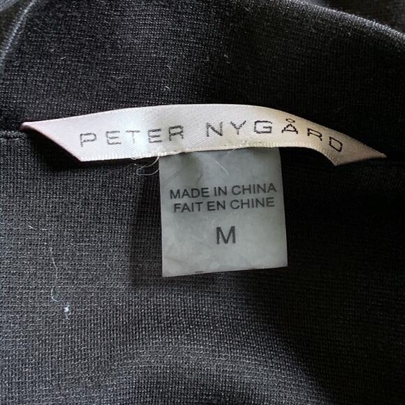 𝅺Peter Nygard Solid Black Open Cardigan Sweater Crop Sleeve Size Medium - Picture 6 of 8